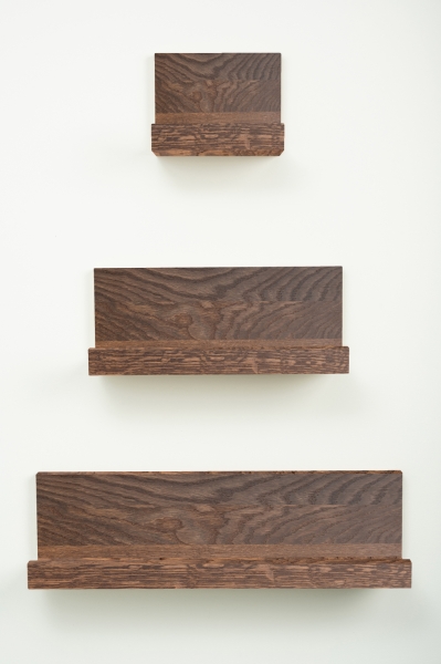 Set of 3 shelves Solid smoked Oak Hardwood  20 mm, prime grade natural oiled