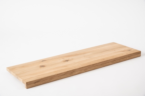 Window sill Solid Oak with overhang, Rustic grade, 20 mm, untreated