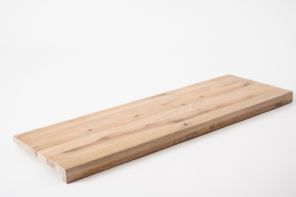 Window sill Solid Oak with overhang, 20 mm, Rustic grade, white oiled