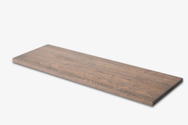 Wall shelf Solid Oak Hardwood shelf 20 mm, Rustic grade, Graphite oiled
