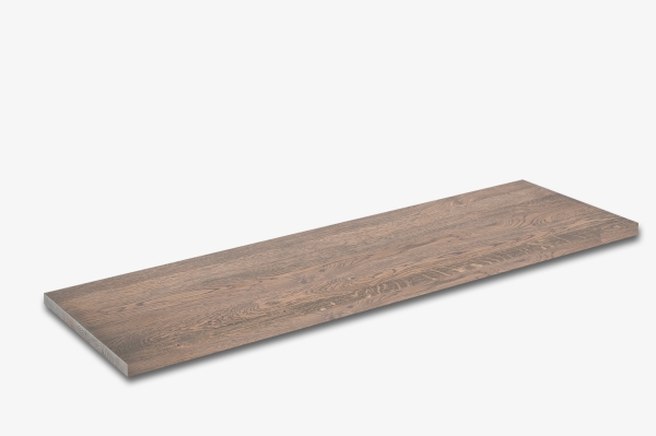 Wall shelf Solid Oak Hardwood shelf 20 mm, Rustic grade, Graphite oiled