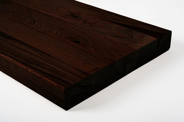 Stair tread Solid Oak Hardwood , Rustic grade, 40 mm, black oiled