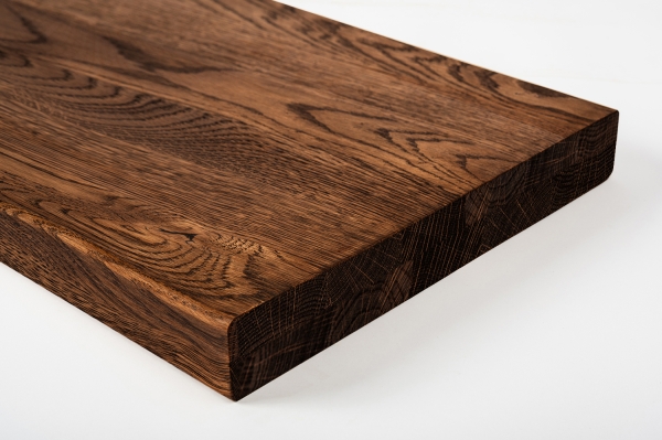 Stair tread Solid Oak Hardwood , Rustic grade, 40 mm, walnut oiled
