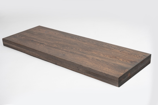 Solid Oak Hardwood stair treads, Rustic grade, 60 mm, Graphite oiled