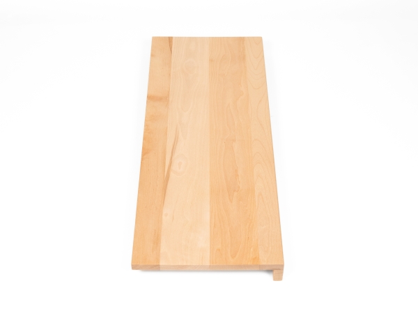 Marche d'escalier Bouleau massif Classe Première bois dur avec surplomb, 20 mm, laqué