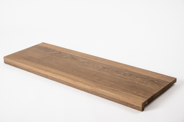 Window sill Solid smoked Oak Hardwood with overhang, 20 mm, prime grade, hard waxed oil nature white