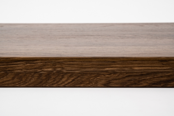 Wall shelf Solid Oak Hardwood step with overhang, 20 mm, prime grade, brushed lacquered