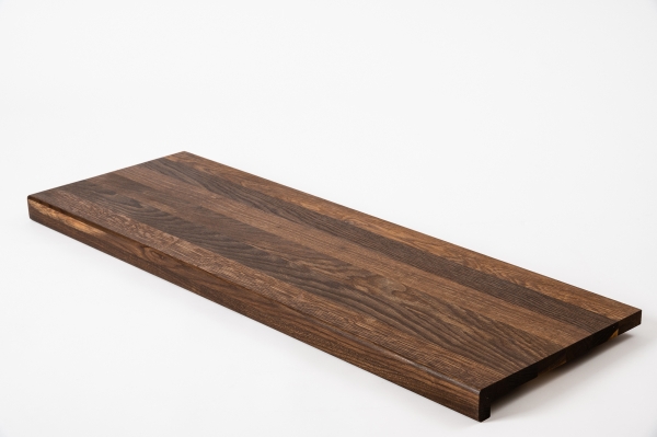 Window sill Solid smoked Oak with overhang, 20 mm, prime grade, hard waxed oil nature
