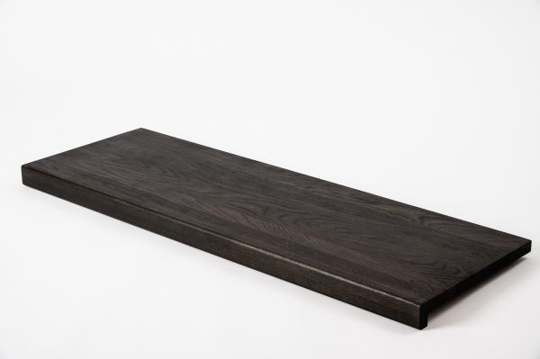 Window sill Solid smoked Oak Hardwood with overhang, 20 mm, prime grade, black oiled