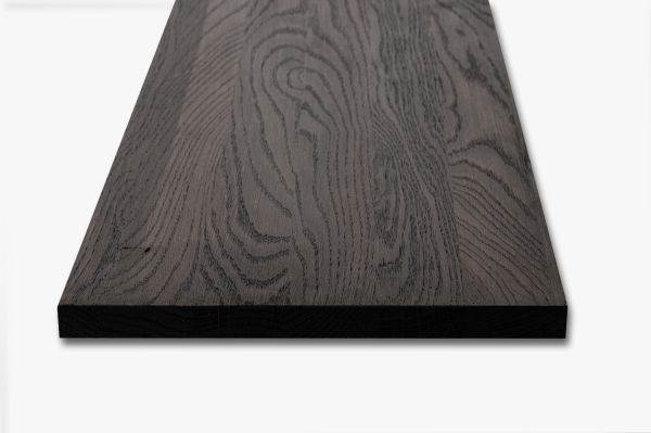 Wall shelf Solid smoked Oak Hardwood 20 mm, prime grade, black oiled