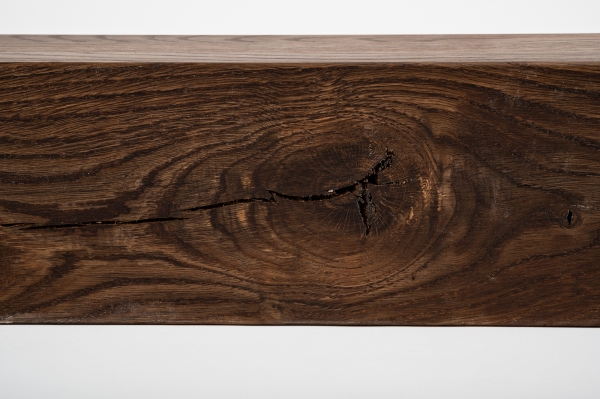 Glued laminated beam Squared timber Smoked oak Rustic 120x120 mm Hard wax oil Natural