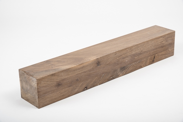 Glued laminated beam Squared timber Smoked oak Rustic 120x120 mm white oiled