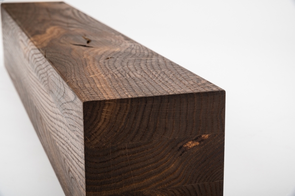 Glued laminated beam Squared timber Smoked oak Rustic 120x120 mm brushed Hard wax oil Natural