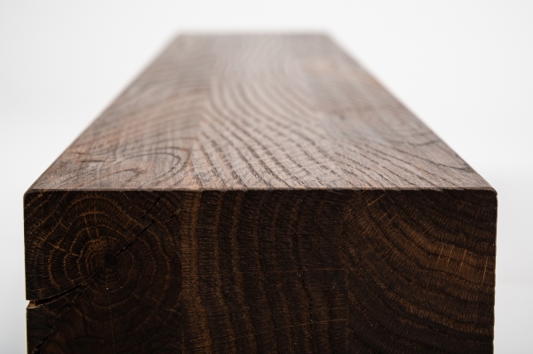 Glued laminated beam Squared timber Smoked oak Rustic 120x120 mm brushed Hard wax oil Natural