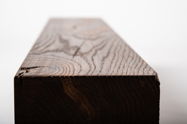 Glued laminated beam Squared timber Smoked oak Rustic 120x120 mm brushed Hard wax oil Natural