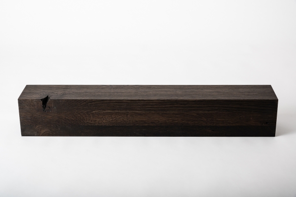 Glued laminated beam Squared timber Smoked oak Rustic 160x160 mm brushed black oiled