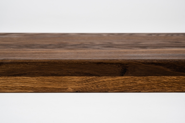 Window sill Solid smoked Oak  with overhang, Rustic grade, 20 mm, natural oiled