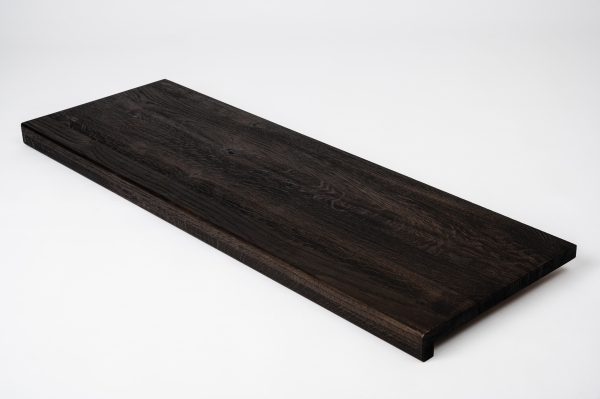 Window sill Solid smoked Oak Hardwood  26 mm Rustic grade brushed black oiled