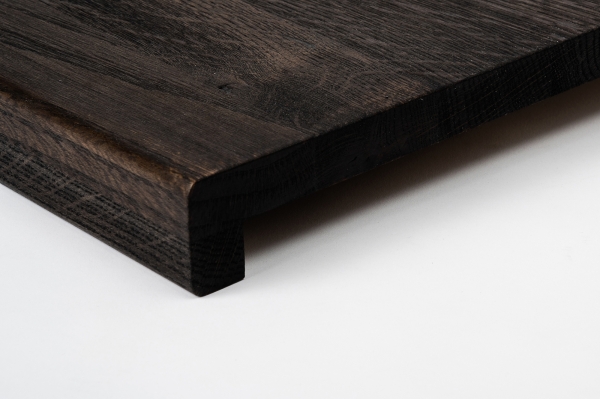 Window sill Hardwood smoked oak rustic 20mm brushed black oiled