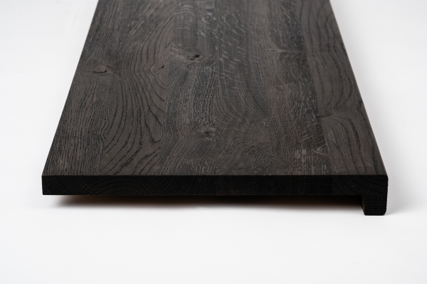 Window sill Hardwood smoked oak rustic 20mm brushed black oiled