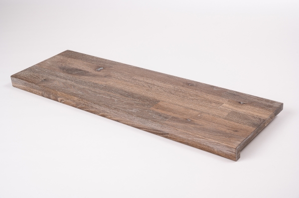 Window sill Solid smoked Oak Hardwood  KGZ 20 mm, Rustic grade brushed white oiled