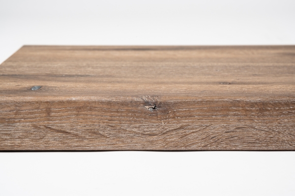 Window sill Solid hard wood with overhang smoked oak rustic grade 20mm brushed white oiled