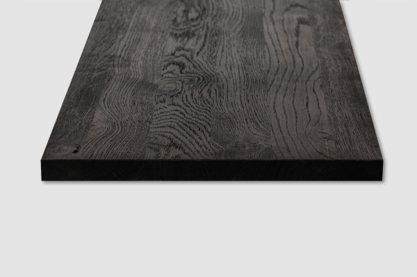 Wall Shelf Smoked Oak Rustic DL 20mm black oiled Shelf Board