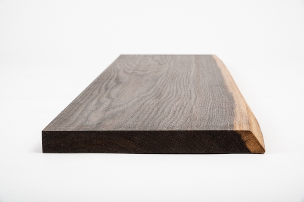 Massivholzbrett Regalbrett Wandregal mit Baumkante Räuchereiche Rustikal 26mm gebürstet naturgeölt