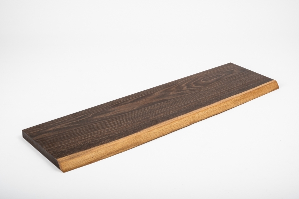 Shelf board, wall shelf, setting step with tree edge Smoked rustic 40mm natural oiled
