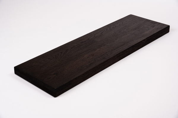 Stair tread Solid smoked Oak Hardwood , Rustic grade, KGZ 40 mm, black oiled