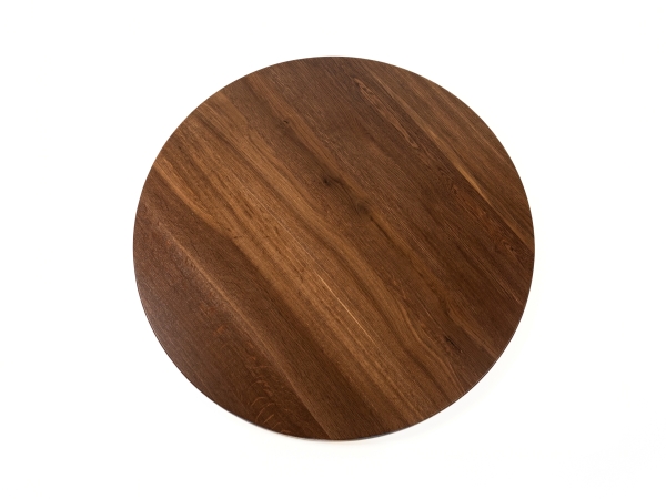 Round Tabletop Worktop Smoked Oak A/B 40 mm matte lacquered