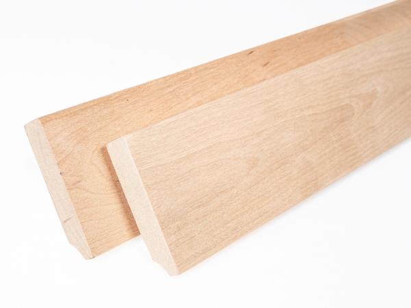 Solid Skirting Board Birch A/B 24x100 mm untreated 2m with radius 5mm