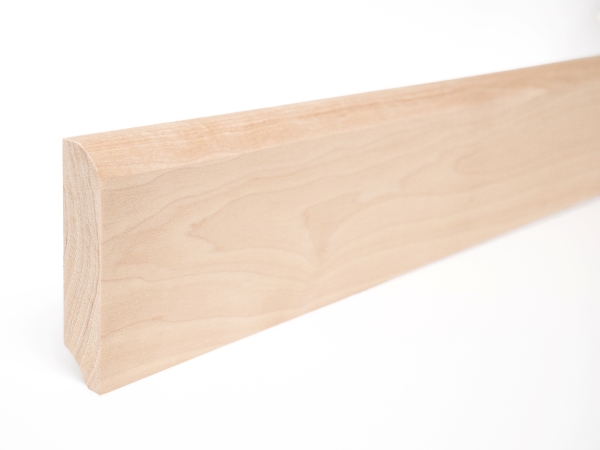 Plinthes Bouleau A/B 24x100 mm huile cire dure blanc naturel 2m avec rayon 20mm