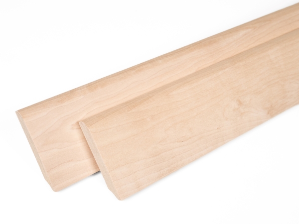 Plinthes Bouleau A/B 24x100 mm huile cire dure blanc naturel 2m avec rayon 20mm