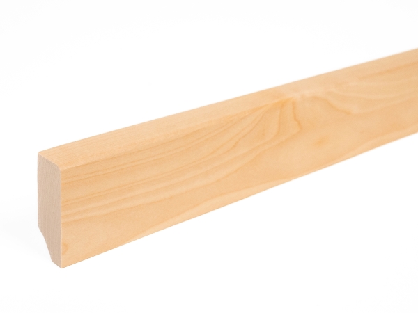Plint 24x60 mm Berken Select Natur Helder Gelakt 2m met radius 5mm