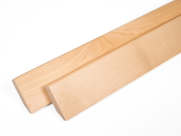 Plint 24x60 mm Berken Select Natur Helder Gelakt 2m met radius 5mm