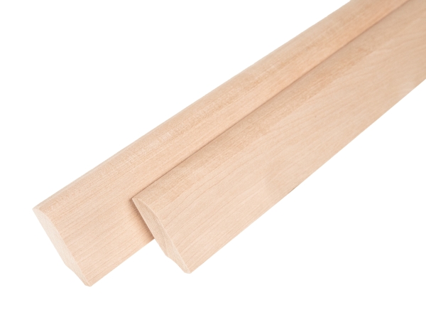 Plinthes Bouleau A/B 24x60 mm non traité 2m avec rayon 20mm