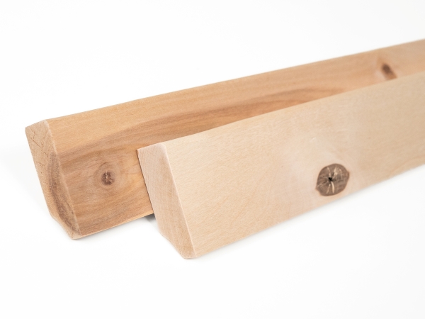 Solid Skirting Board Birch Rustic 24x60 mm Hard Wax Oil Natural White 2m with radius 5mm NOT filled