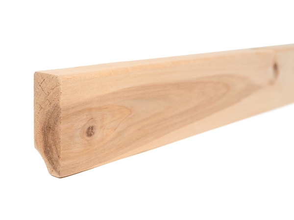 Solid Skirting Board Birch Rustic 24x60 mm Hard Wax Oil Natural White 2m with radius 5mm NOT filled