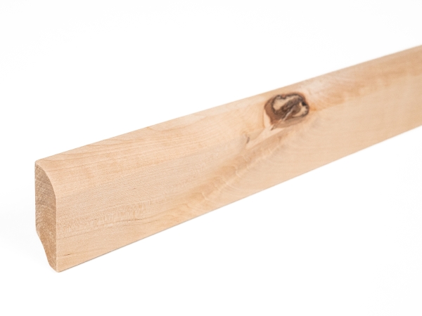 Plinthes Bouleau Rustique 24x60 mm huile cire dure blanc naturel 2m avec rayon 20mm NON rebouchés