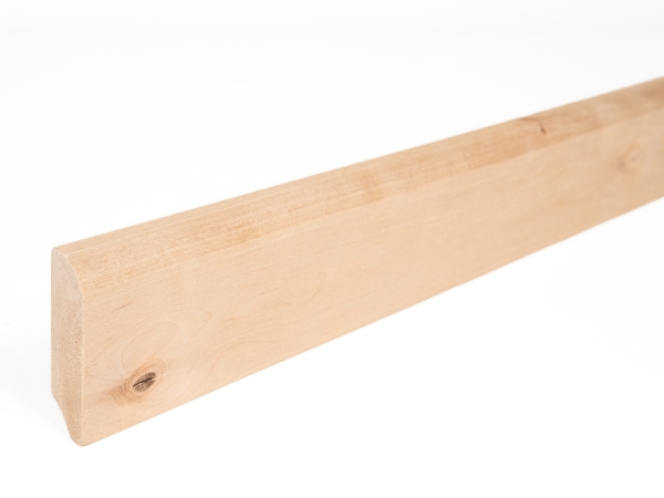 Plinthes Bouleau Rustique 24x80 mm non traitée 2m avec rayon 20mm NON rebouchés