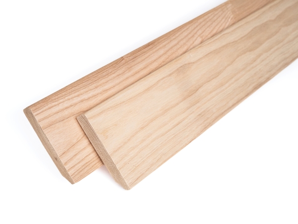 Solid Skirting Board Ash A/B 24x100 mm Hard Wax Oil Natural White 2m with radius 5mm