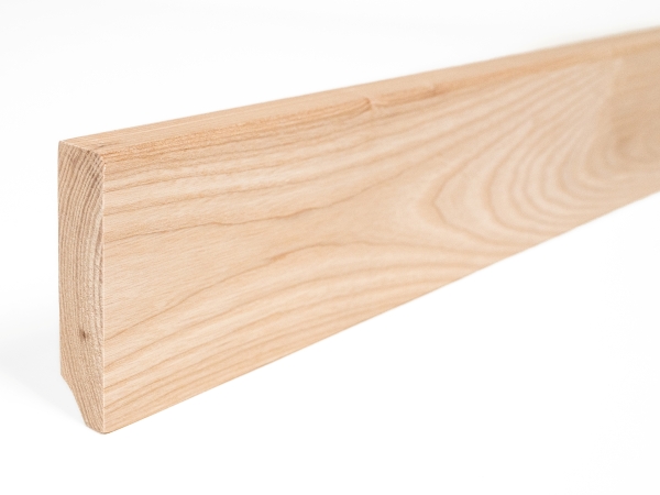 Solid Skirting Board Ash A/B 24x100 mm Hard Wax Oil Natural White 2m with radius 5mm