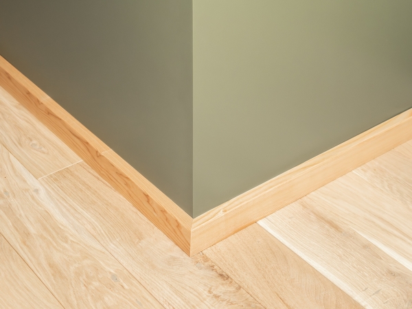 Solid Skirting Board Ash A/B 24x60 mm 2m with radius 5mm Matte lacquered