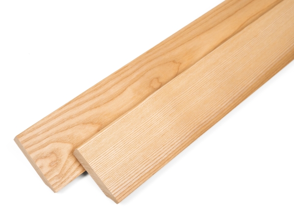Solid Skirting Board Ash A/B 24x80 mm 2m with radius 5mm Matte lacquered