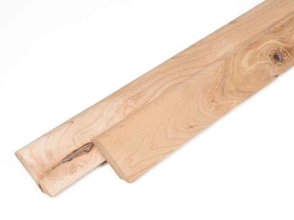 Solid Skirting Board Ash Rustic 24x80 mm Hard Wax Oil Natural White 2m with radius 20mm brown filled