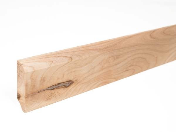Solid Skirting Board Ash Rustic 24x80 mm Hard Wax Oil Natural White 2m with radius 20mm brown filled