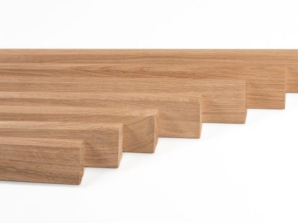 Plinthes Chêne A/B 18x70 brut 0,8-1,8m avec rayon 20mm