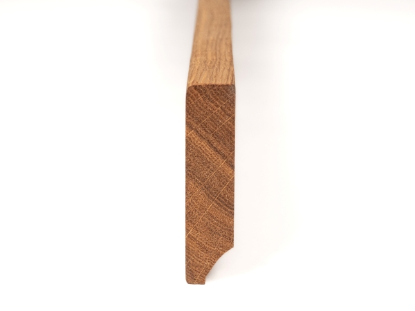 Plint Eiken Rustiek 18x70x2000mm met radius, helder gelakt, geborsteld