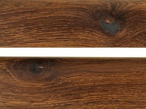 Solid Skirting Board Smoked Oak Rustic 20x70, clear lacquered, black filled 1,5-2,5m (R=20mm)